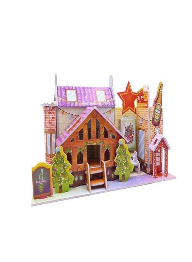 Samariya Sweet 3D Puzzle House 4 Sheets Attractive Show Piece Kids Return Gift Item (Multi Print) Set of 1 (Model - LX-352)